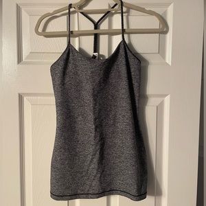 Lululemon yoga tank in dark heathered gray. Never worn.